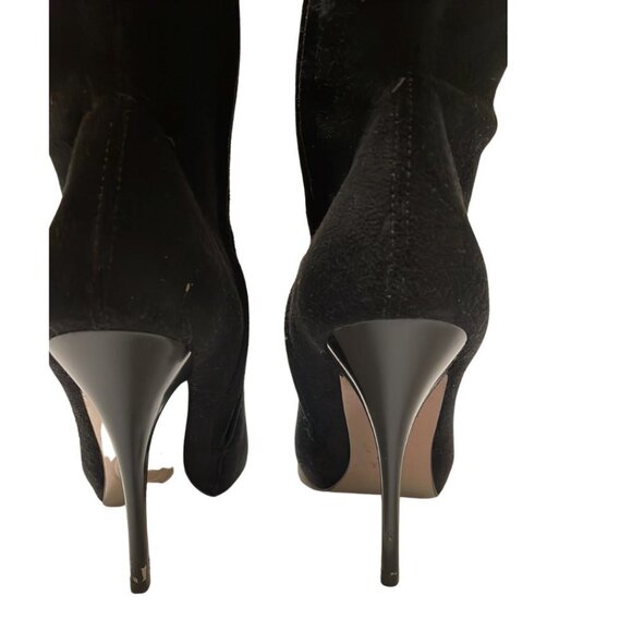 Bebe faux suede black stiletto heel tall pull on glam night out boots size 6 - Picture 3 of 7
